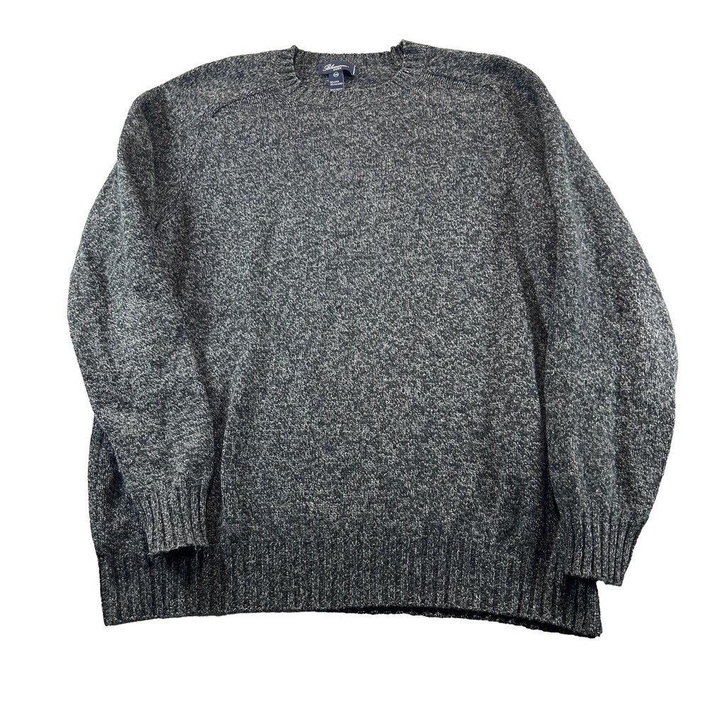 Blumarine Uomo Sweater Mens XXL Grey Marled Wool Blend Crewneck Made in Italy